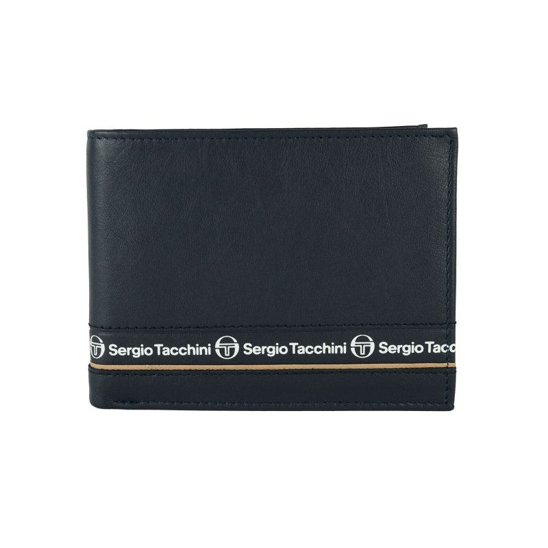 SERGIO TACCHINI Men's Wallet in Genuine Leather, Slim with Coin Pocket 019