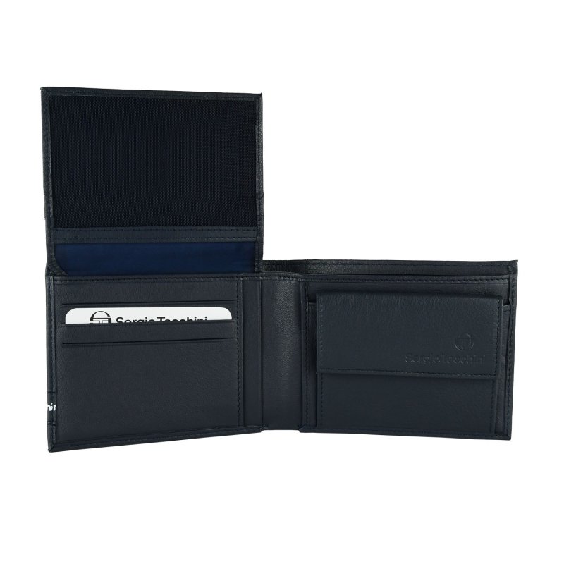 SERGIO TACCHINI Men's Wallet in Genuine Leather, Slim with Coin Pocket 019 — back view