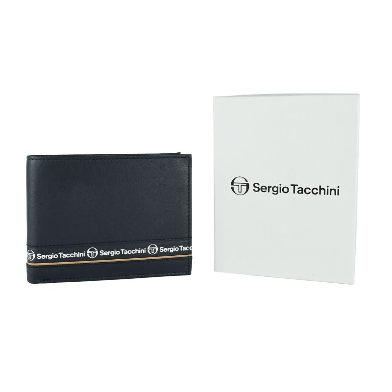 SERGIO TACCHINI Cartera de Hombre en Piel Auténtica, Fina con Monedero 019 — detalle