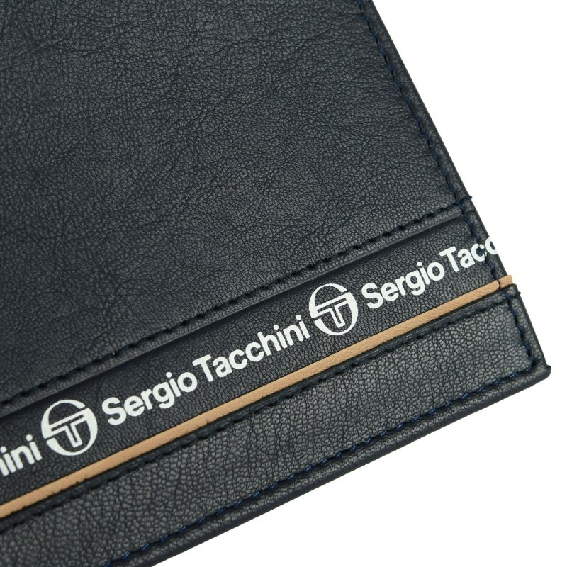SERGIO TACCHINI Men's Wallet in Genuine Leather, Slim with Coin Pocket 019 — logo detail