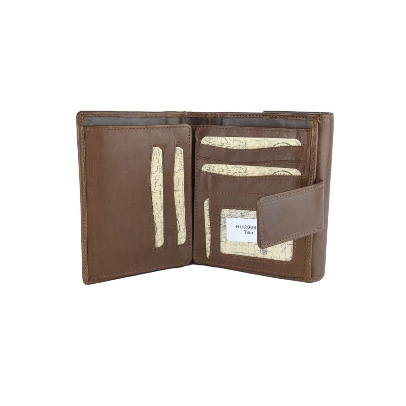 HUNT Women's Wallet, Genuine Leather, RFID Protection, Small, with Gift Box — front view