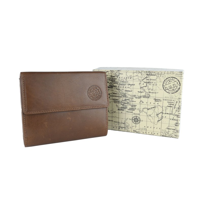 HUNT Cartera Mujer, En Piel Auténtica, Con Protección RFID, Pequeña Con Caja De Regalo — vista 10