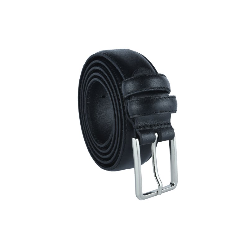 Conte Massimo Men's Belt in Genuine Leather With Stitching, Can Be Shortened, 3 cm High
