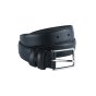 Conte Massimo Men's Belt in Genuine Leather With Stitching, Can Be Shortened, 3 cm High — front view