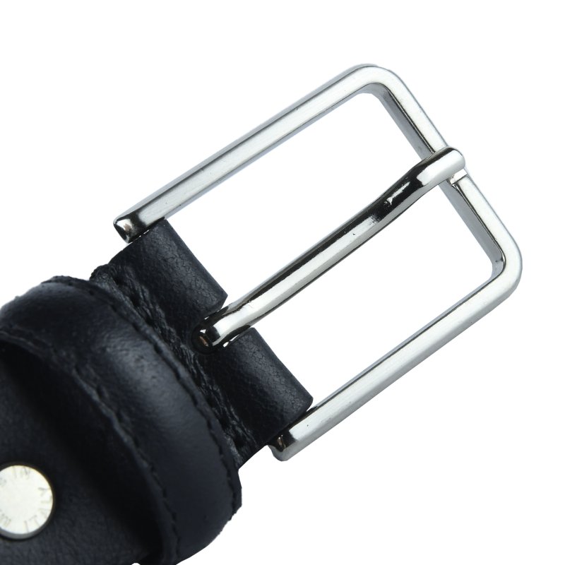 Conte Massimo Ceinture Homme en Cuir Véritable avec Coutures, Raccourcissable, Hauteur 3 cm — vue arrière