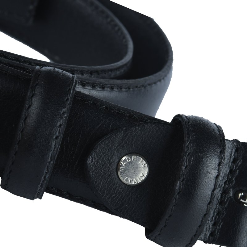 Conte Massimo Men's Belt in Genuine Leather With Stitching, Can Be Shortened, 3 cm High — inside