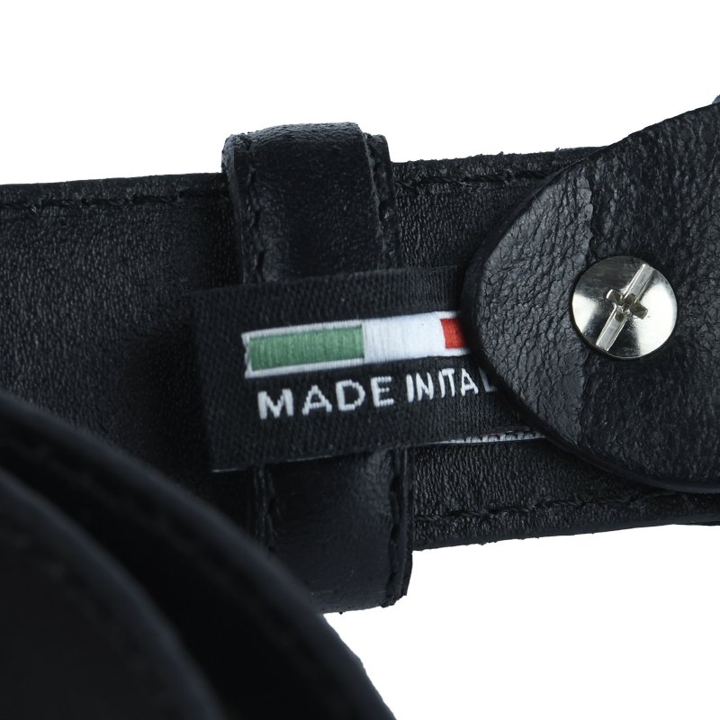 Conte Massimo Ceinture Homme en Cuir Véritable avec Coutures, Raccourcissable, Hauteur 3 cm — détail