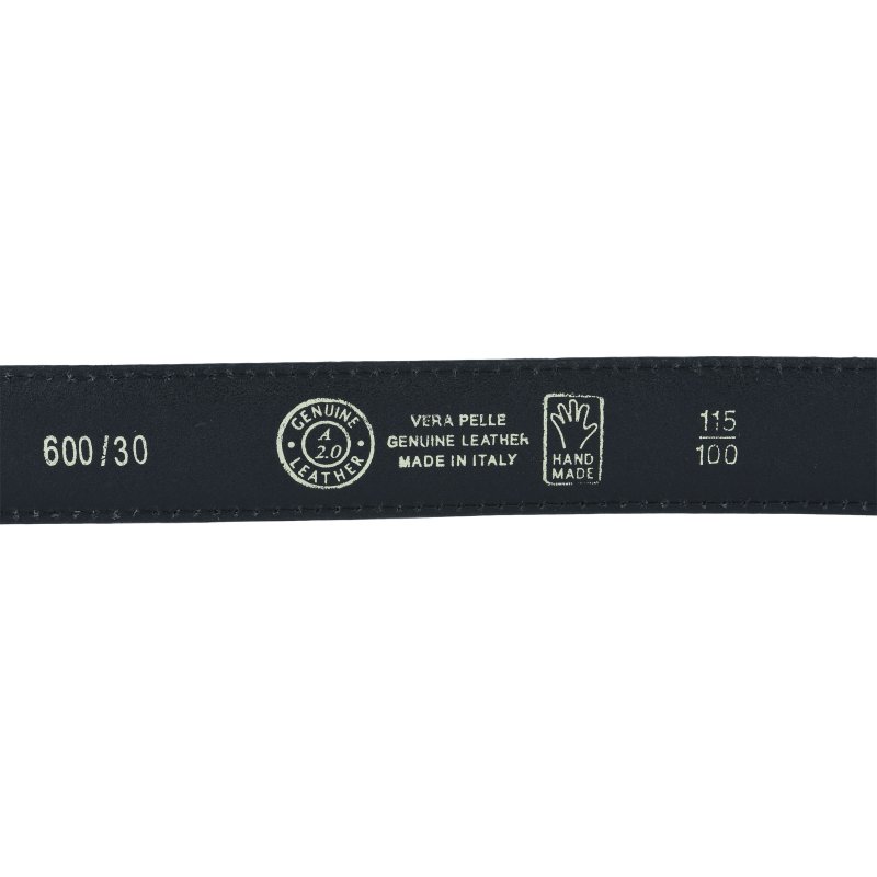 Conte Massimo Ceinture Homme en Cuir Véritable avec Coutures, Raccourcissable, Hauteur 3 cm — détail logo