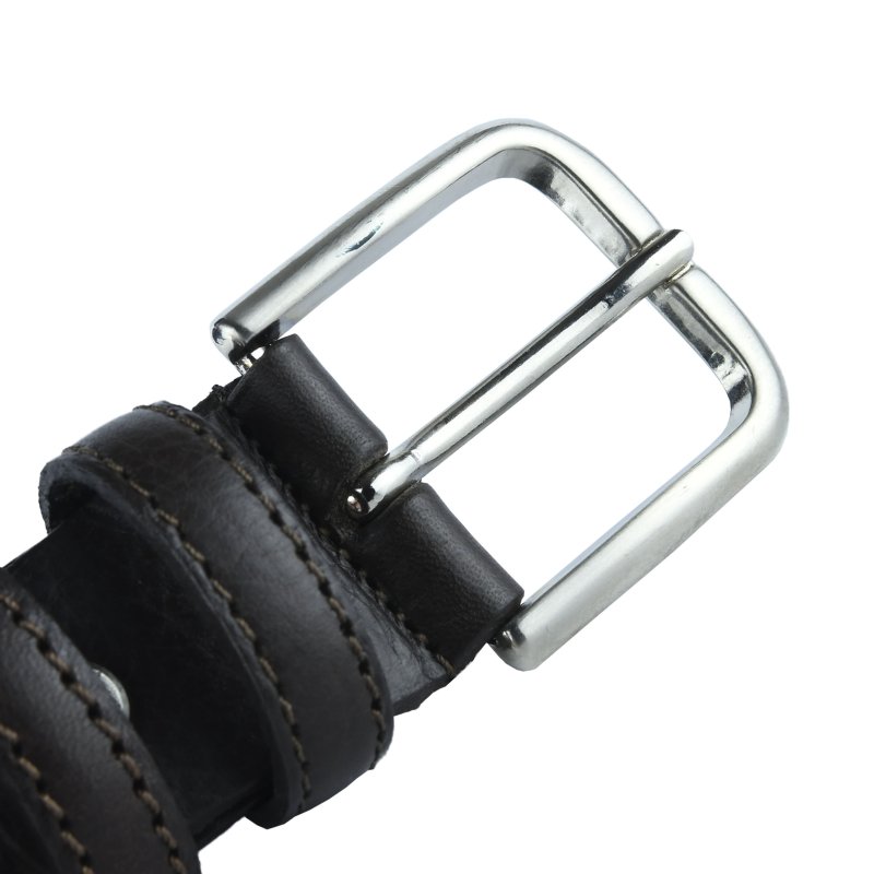 Conte Massimo Men's Belt in Genuine Leather With Stitching, Can Be Shortened, 3 cm High — view 10