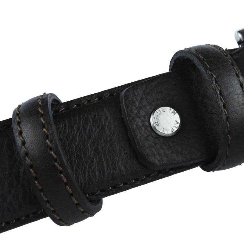 Conte Massimo Men's Belt in Genuine Leather With Stitching, Can Be Shortened, 3 cm High — view 11