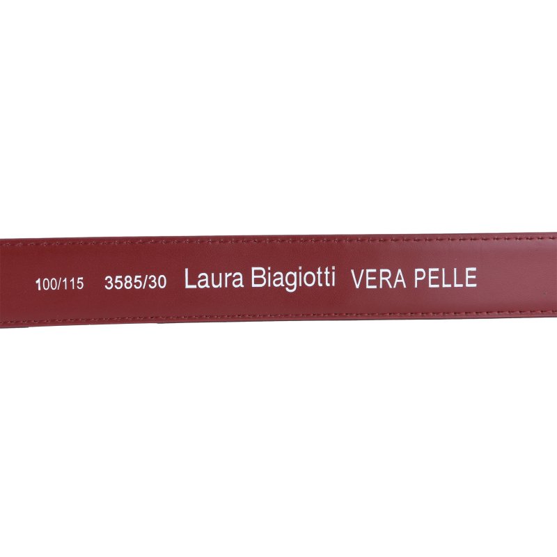 Biagiotti Women's Slim Belt 3 cm in Genuine Leather, Can Be Shortened, With Box — detail
