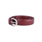 Biagiotti Women's Slim Belt 3 cm in Genuine Leather, Can Be Shortened, With Box — logo detail