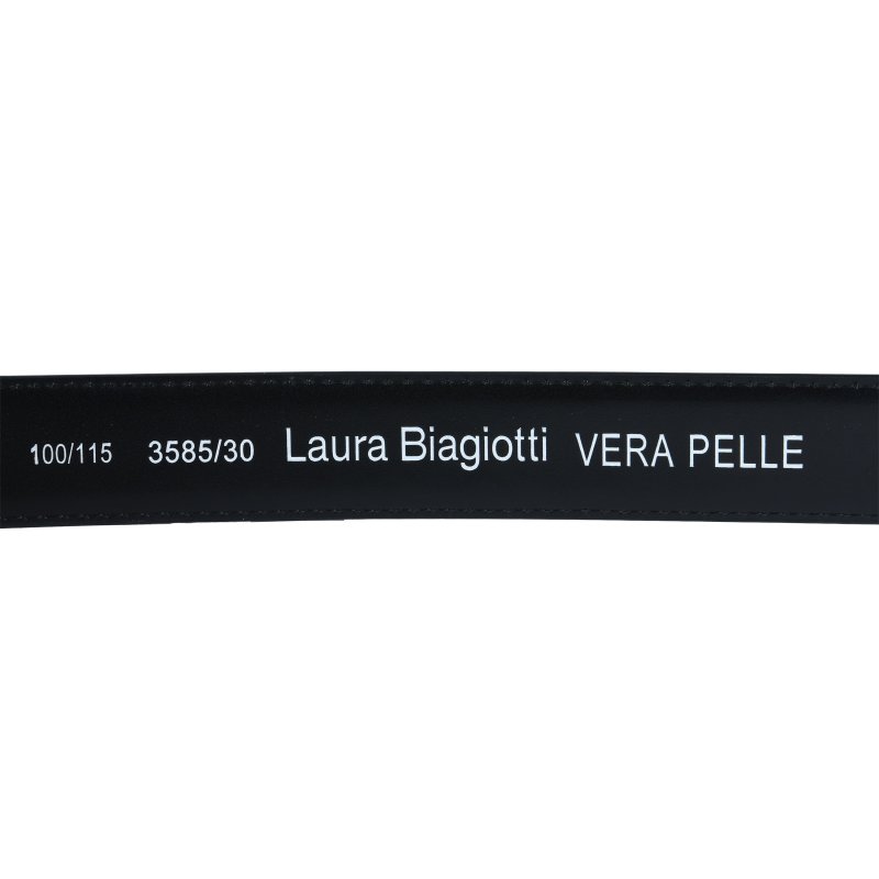 Biagiotti Cinturón Mujer Fino 3 cm de Piel Genuina, Acortable, con Caja — vista 15