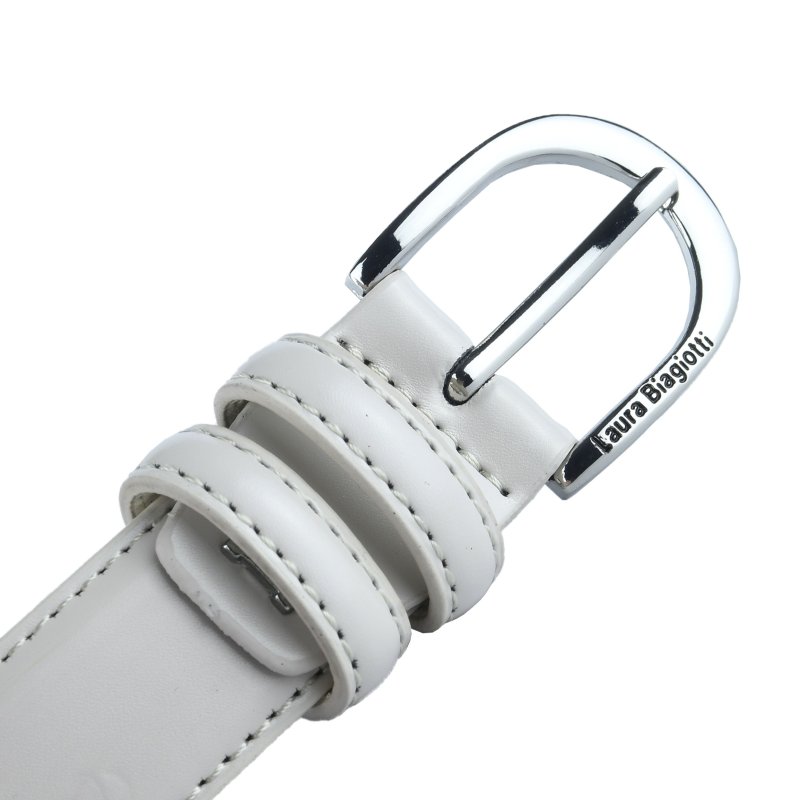 Biagiotti Ceinture Femme Fine 3 cm en Cuir Véritable, Raccourcissable, avec Boîte — vue 19