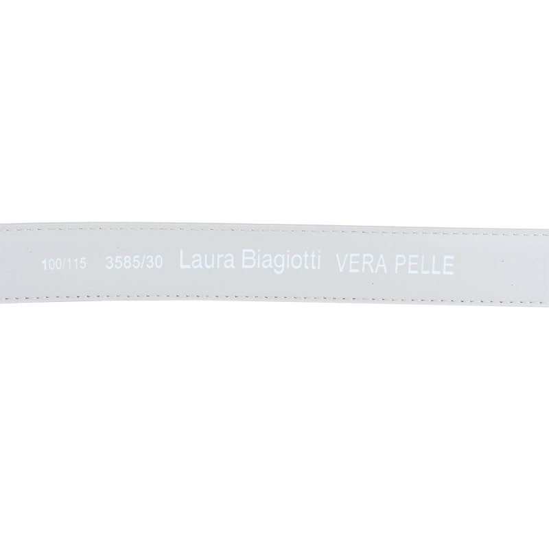Biagiotti Cinturón Mujer Fino 3 cm de Piel Genuina, Acortable, con Caja — vista 22
