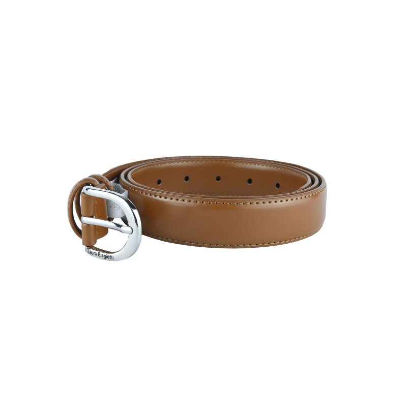Biagiotti Ceinture Femme Fine 3 cm en Cuir Véritable, Raccourcissable, avec Boîte — vue 30