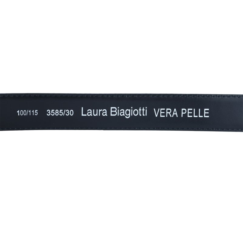 Biagiotti Ceinture Femme Fine 3 cm en Cuir Véritable, Raccourcissable, avec Boîte — vue 39
