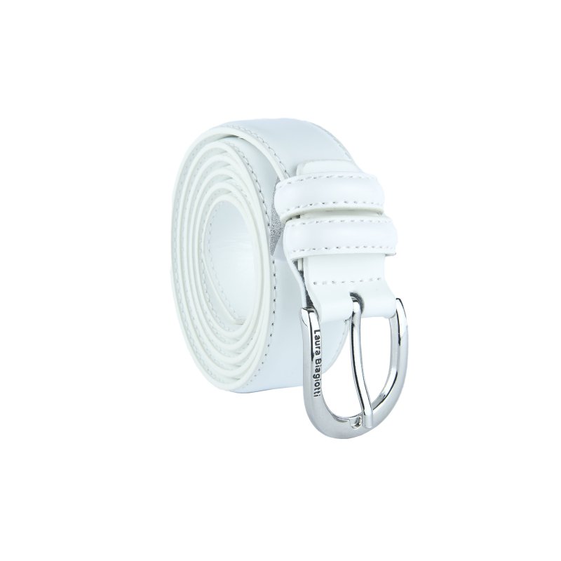 Biagiotti Ceinture Femme Fine 3 cm en Cuir Véritable, Raccourcissable, avec Boîte — vue 41