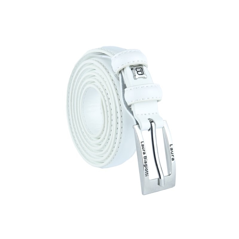 Biagiotti Ceinture Femme Fine 2 cm en Cuir Véritable, Raccourcissable, avec Boîte — vue 9