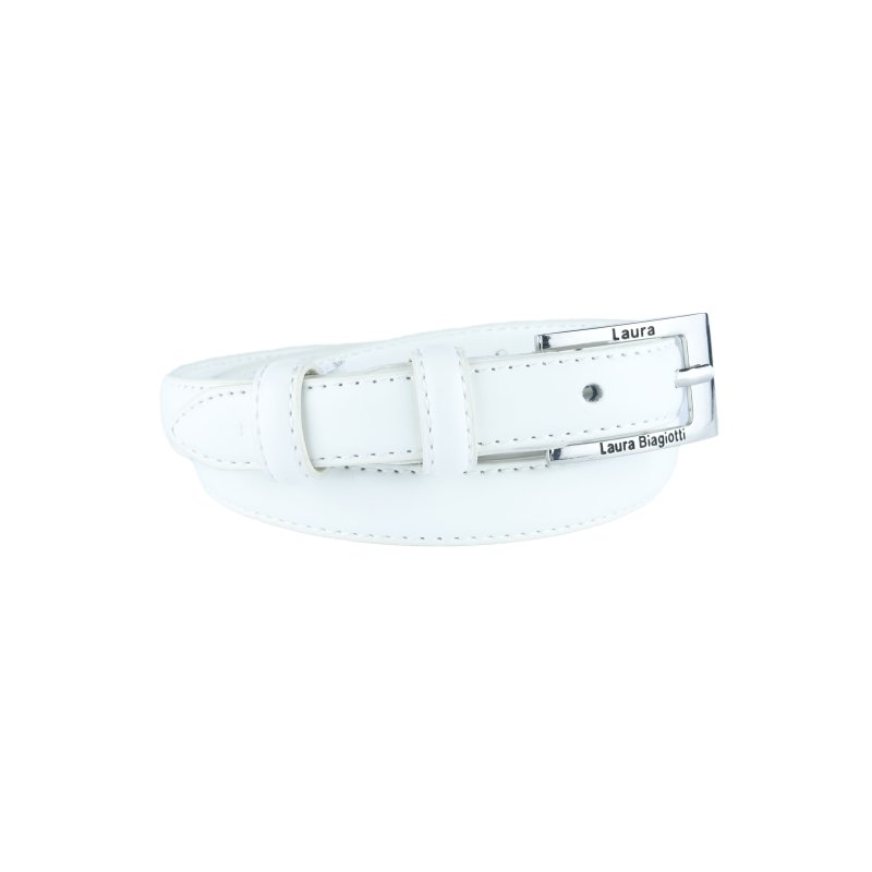 Biagiotti Cinturón Mujer Fino 2 cm de Piel Genuina, Acortable, con Caja — vista 15