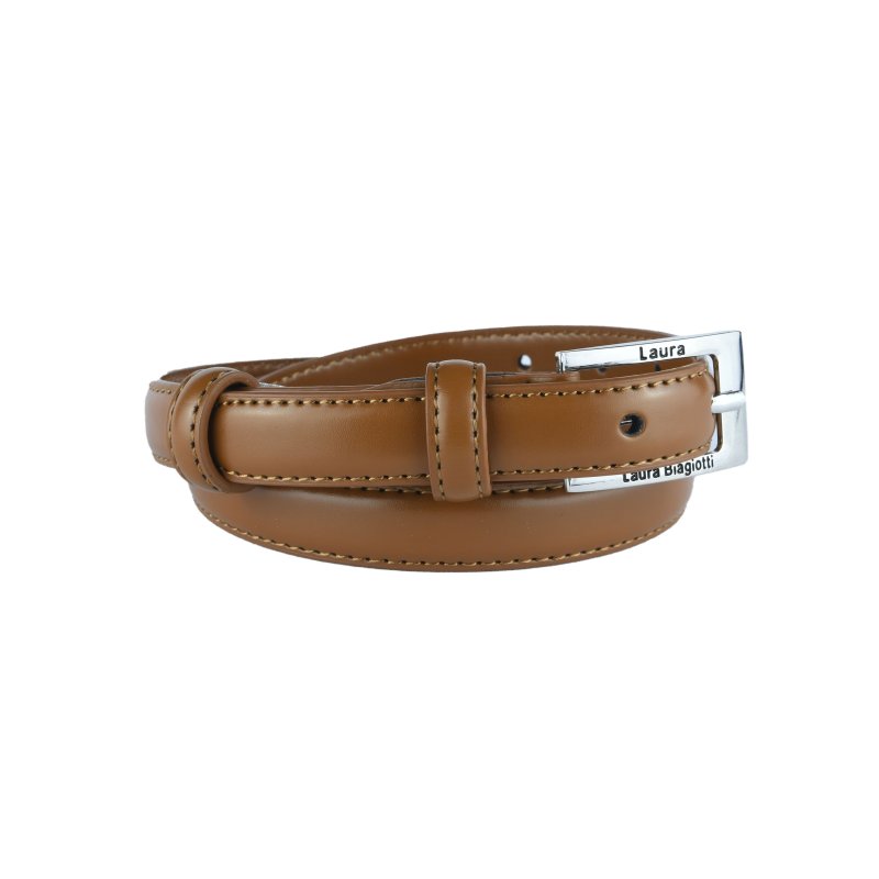 Biagiotti Women's Belt Thin 2 cm in Genuine Leather, Shortenable with Box — view 18