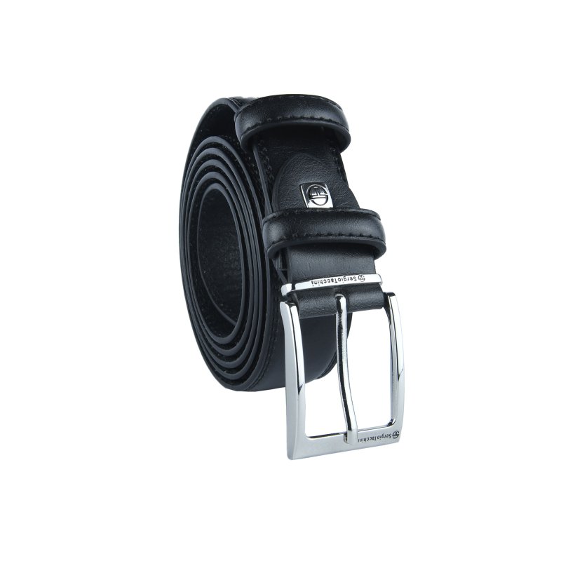 Sergio Tacchini Men's Belt Faux Leather Exterior Genuine Leather Lining, Nickel Free Buckle 442Large