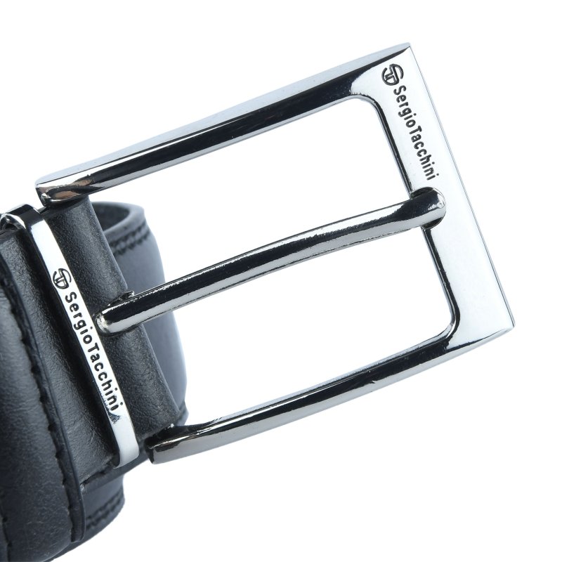Sergio Tacchini Ceinture Homme Extérieur Similicuir Intérieur Doublure en Cuir, Boucle Sans Nickel 442Large — intérieur