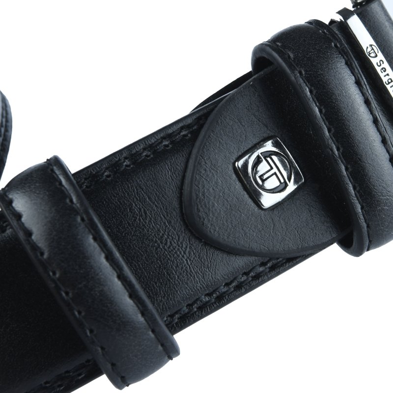 Sergio Tacchini Men's Belt Faux Leather Exterior Genuine Leather Lining, Nickel Free Buckle 442Large — detail