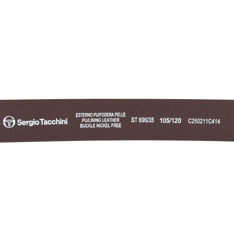 Sergio Tacchini Ceinture Homme Extérieur Similicuir Intérieur Doublure en Cuir, Sans Coutures, Boucle Sans Nic… — détail logo