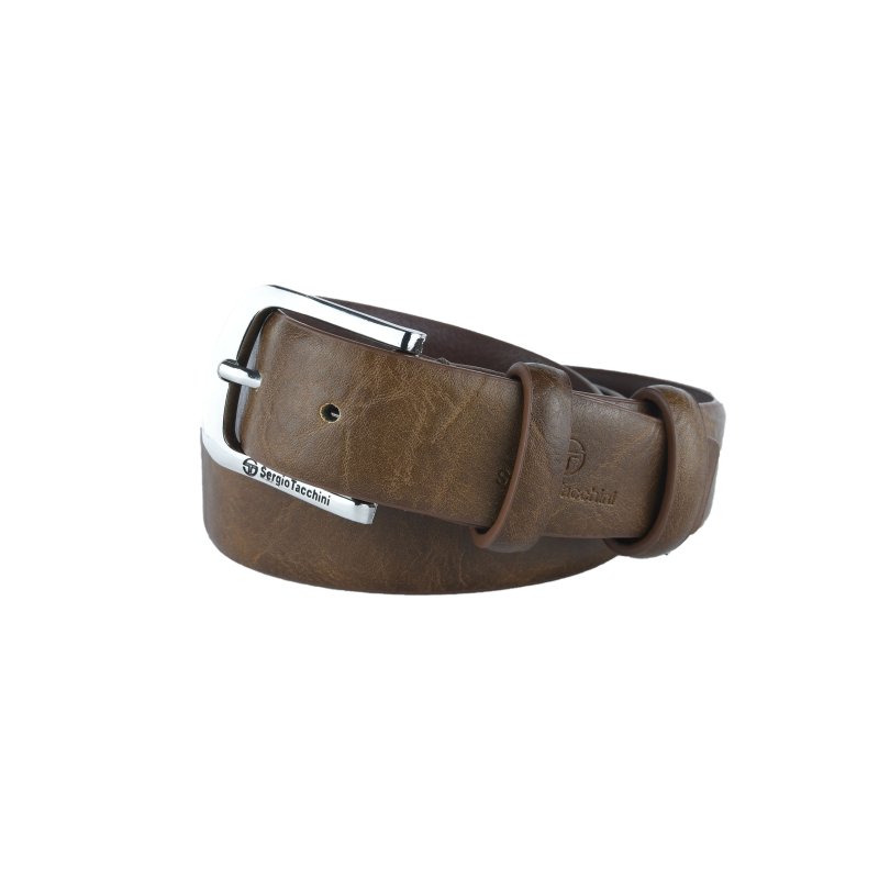 Sergio Tacchini Cinturón Hombre Exterior Piel Sintética Interior Forro de Piel, Sin Costuras, Hebilla Sin Níquel — vista 7
