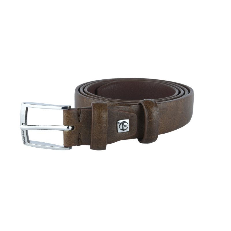 Sergio Tacchini Ceinture Homme Extérieur Similicuir Intérieur Doublure en Cuir, Sans Coutures 3 cm Boucle Sans… — vue de face