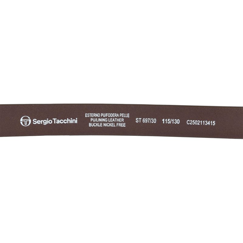 Sergio Tacchini Ceinture Homme Extérieur Similicuir Intérieur Doublure en Cuir, Sans Coutures 3 cm Boucle Sans Nick… — détail