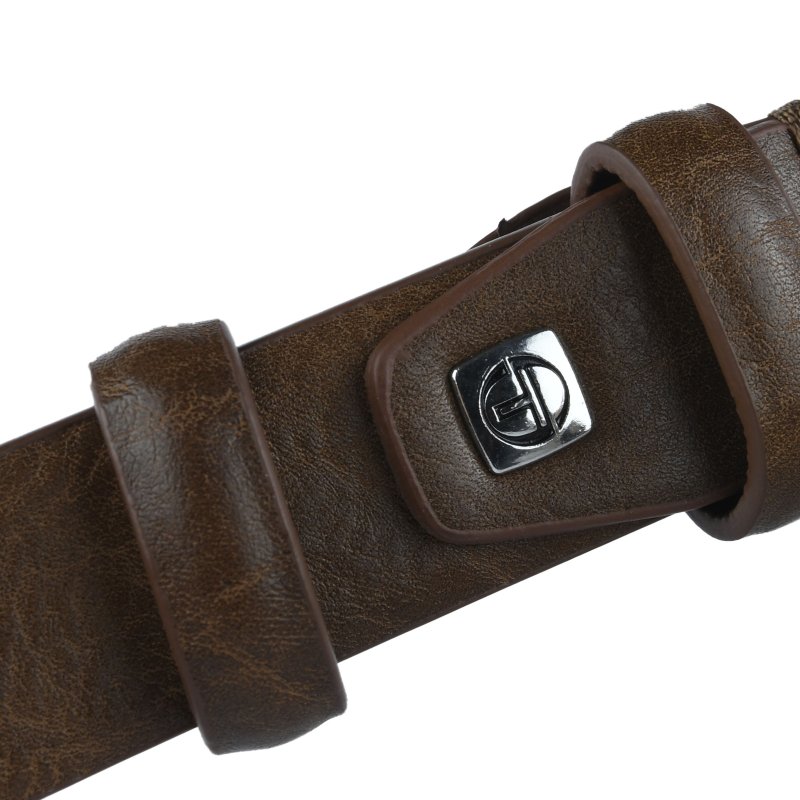 Sergio Tacchini Ceinture Homme Extérieur Similicuir Intérieur Doublure en Cuir, Sans Coutures 3 cm Boucle Sans… — détail logo