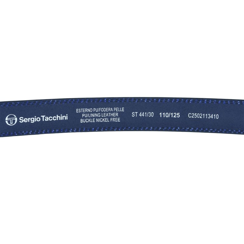 Sergio Tacchini Men's Belt, Faux Leather Exterior, Leather Lining, Double Stitching, Nickel Free Buckle, 3 cm — view 7