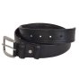 Conte Massimo Travel Money Belt in Genuine Leather, with Tactical Zippered Inner Pocket, Black — front view