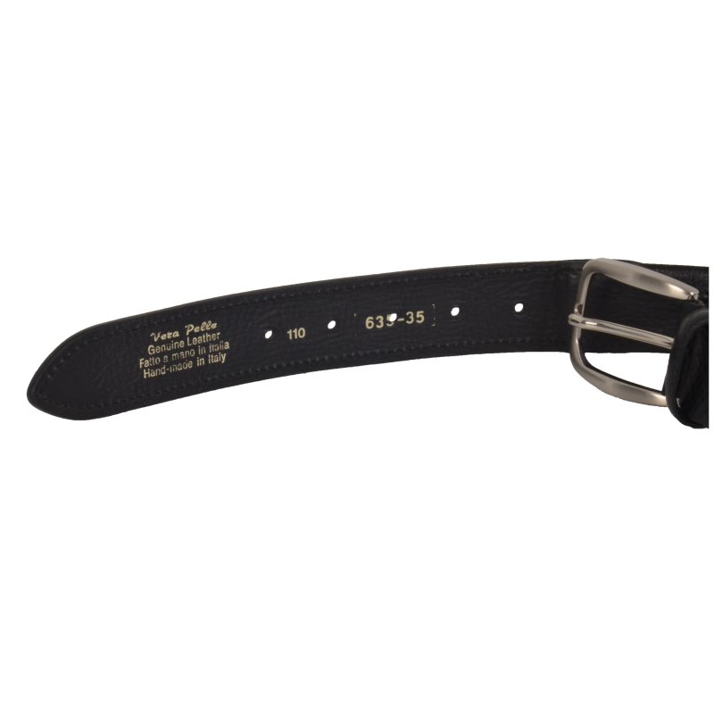 Conte Massimo Travel Money Belt in Genuine Leather, with Tactical Zippered Inner Pocket, Black — logo detail
