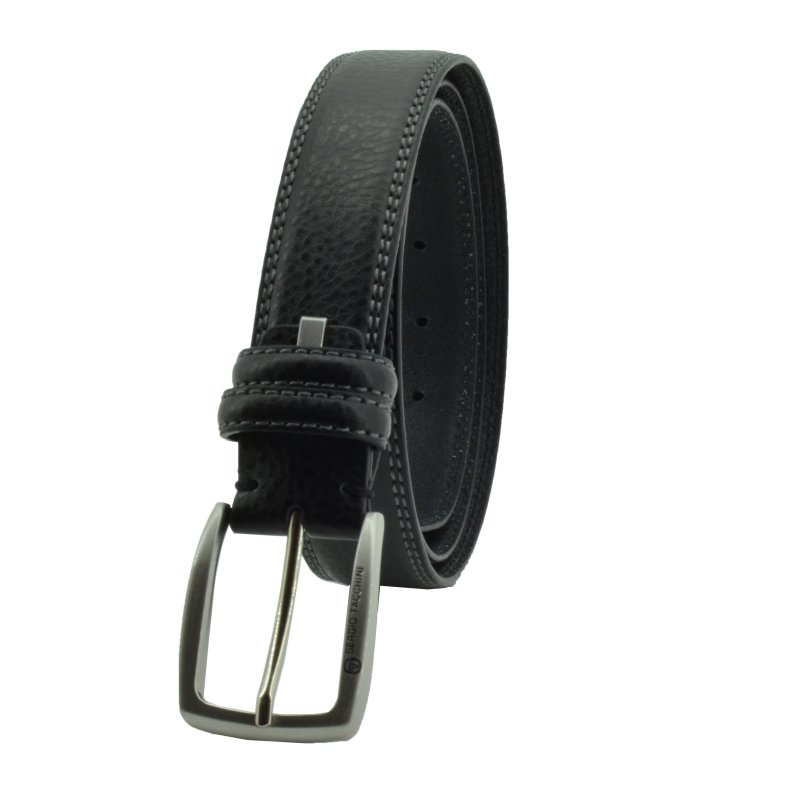 SERGIO TACCHINI Ceinture Homme en Cuir Véritable, Boucle Sans Nickel Raccourcissable Deux Coutures — vue 11