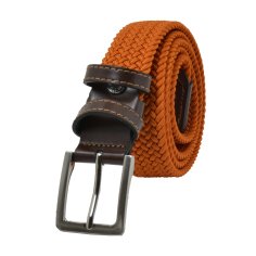 GreSel Woven Elastic Belt, Men's Women's, with Genuine Leather Inserts