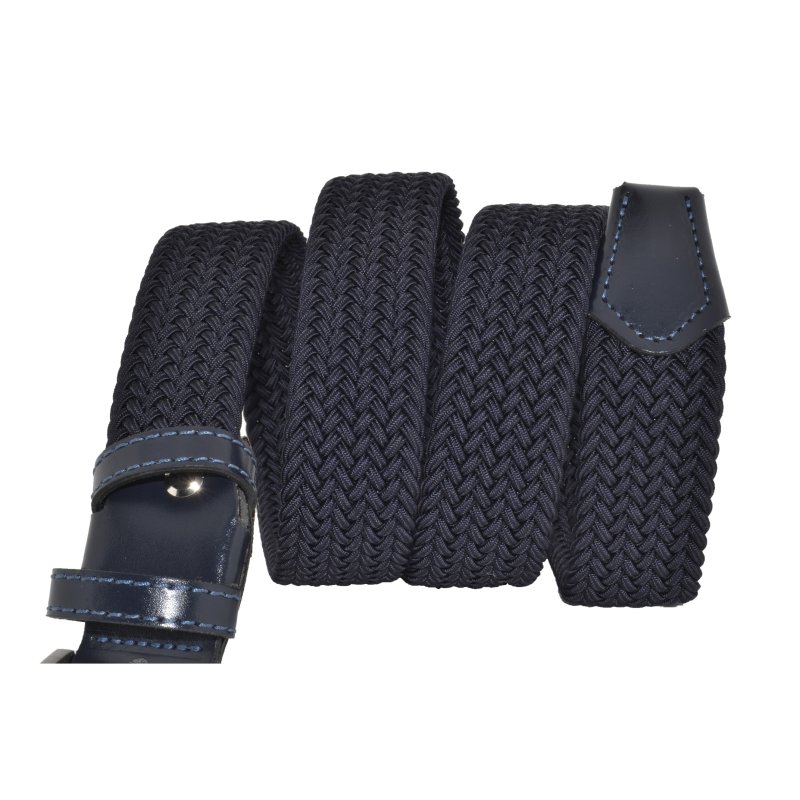 GreSel Ceinture Élastique Tressée, Homme Femme, avec Inserts en Cuir Véritable — vue 11