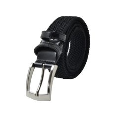 GreSel Ceinture Élastique Tressée, Homme Femme, avec Inserts en Cuir Véritable 2