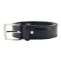 Conte Massimo Men's Belt in Genuine Vegetable-Tanned Leather, Can Be Shortened, Height 4cm With Stitching — front view