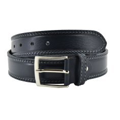 Conte Massimo Men's Belt in Genuine Vegetable-Tanned Leather, Can Be Shortened, Height 4cm With Stitching