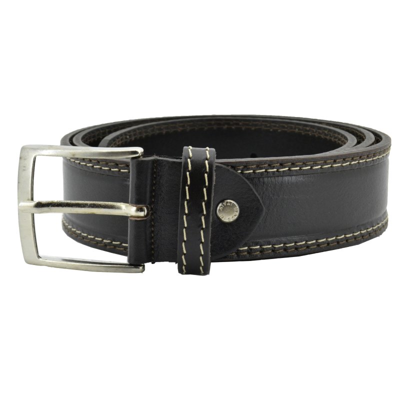 Conte Massimo Herrengürtel aus Leder (pflanzlich gegerbt), Kürzbar, Höhe 4cm mit Nähten — Ansicht 7