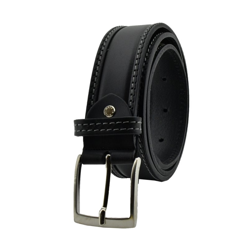 Conte Massimo Ceinture Homme en Cuir (Tannage Végétal), Raccourcissable, Hauteur 4cm avec Coutures — vue 12