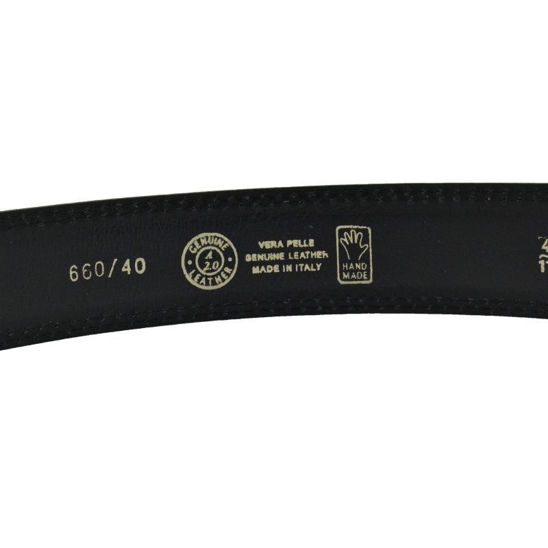 Conte Massimo Men's Belt in Genuine Vegetable-Tanned Leather, Can Be Shortened, Height 4cm With Stitching — view 14