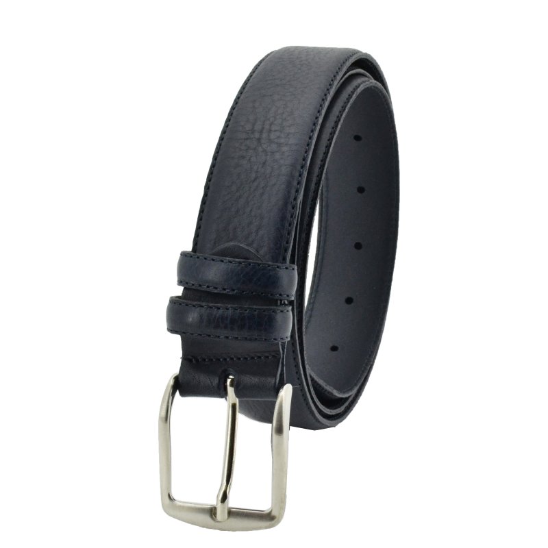Conte Massimo Men's Belt in Genuine Leather With Stitching, Can Be Shortened, 3.5cm High