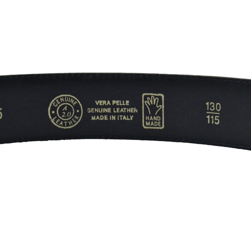 Conte Massimo Men's Belt in Genuine Leather With Stitching, Can Be Shortened, 3.5cm High — back view