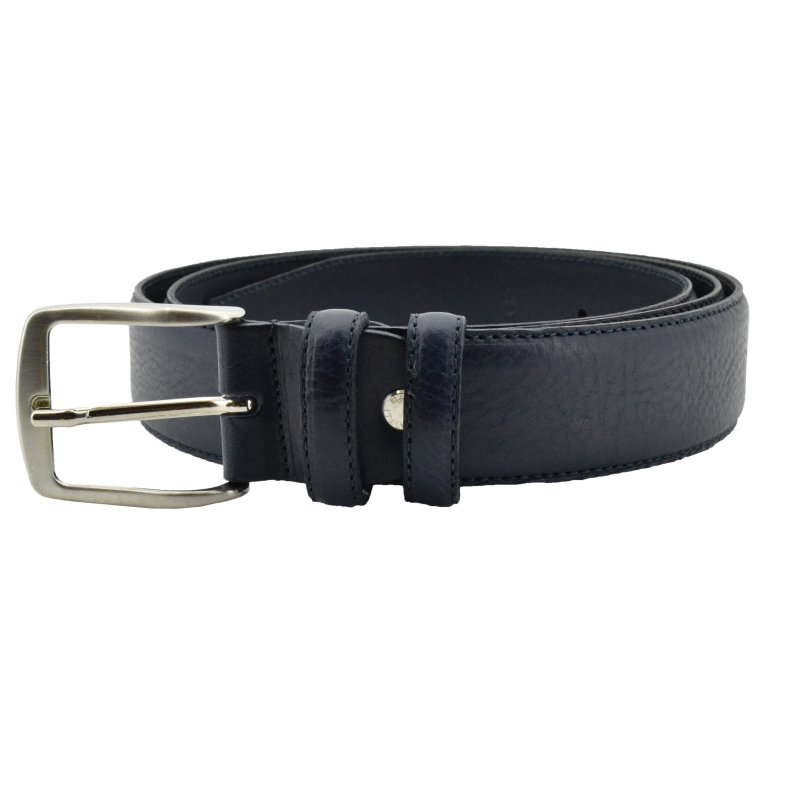Conte Massimo Men's Belt in Genuine Leather With Stitching, Can Be Shortened, 3.5cm High — detail