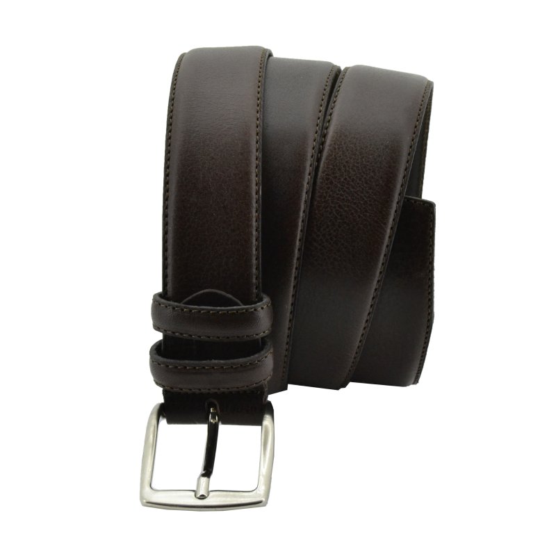 Conte Massimo Men's Belt in Genuine Leather With Stitching, Can Be Shortened, 3.5cm High — view 7