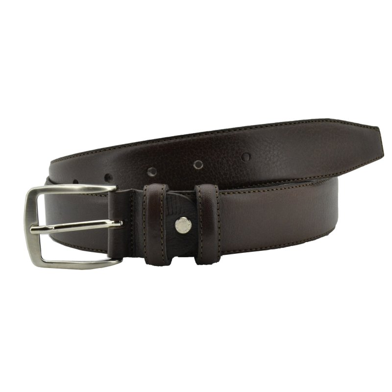 Conte Massimo Men's Belt in Genuine Leather With Stitching, Can Be Shortened, 3.5cm High — view 10